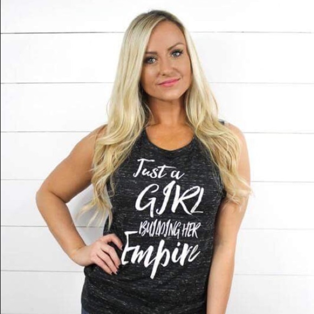 🆕LAST ONE 💔 Just a Girl Tank in Black Marble - Picture 2 of 4